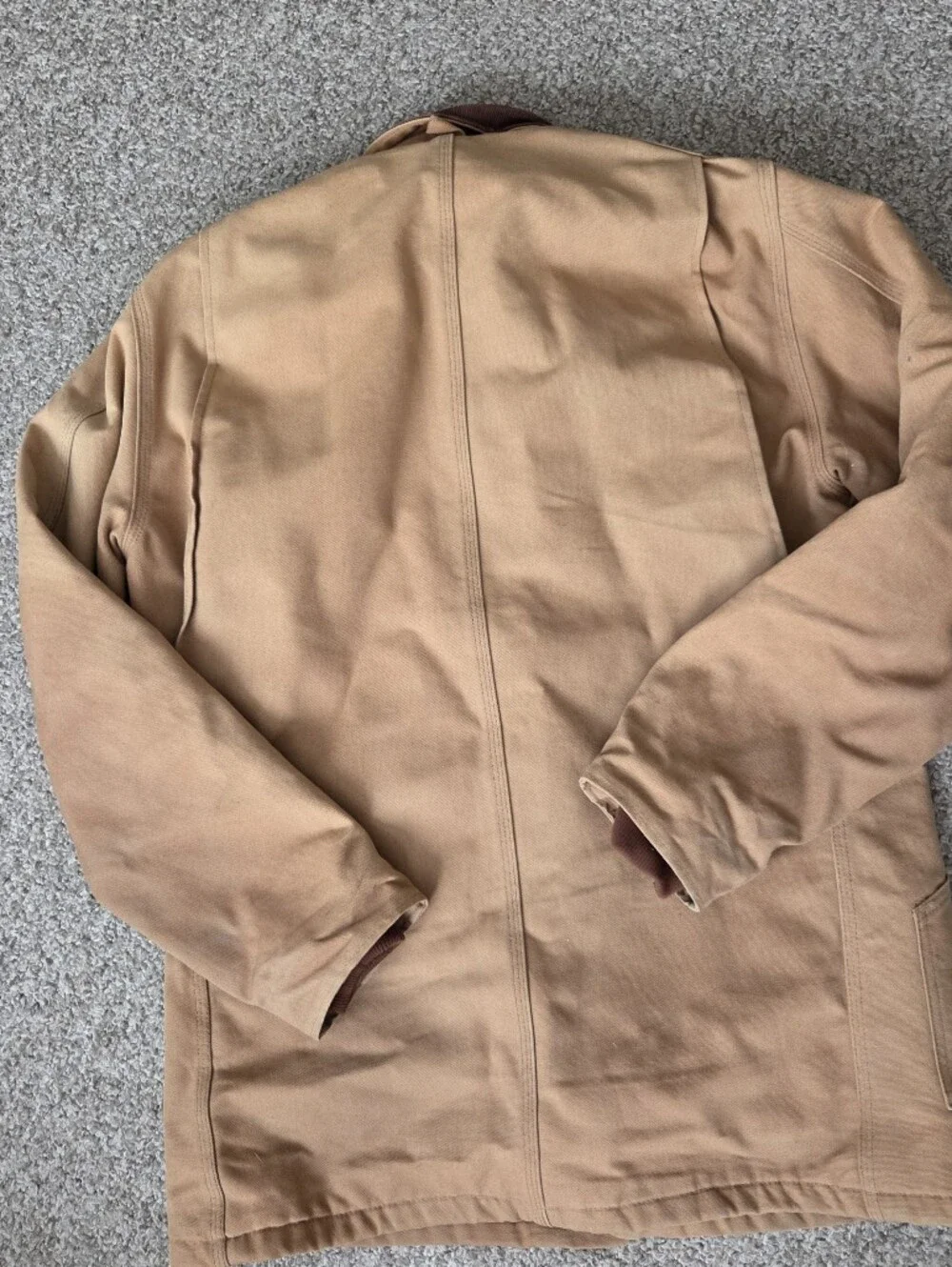 Vtg Carhartt Mens Barn Coat Sz 42 Brown Duck Canvas Blanket-Lined USA Union Made